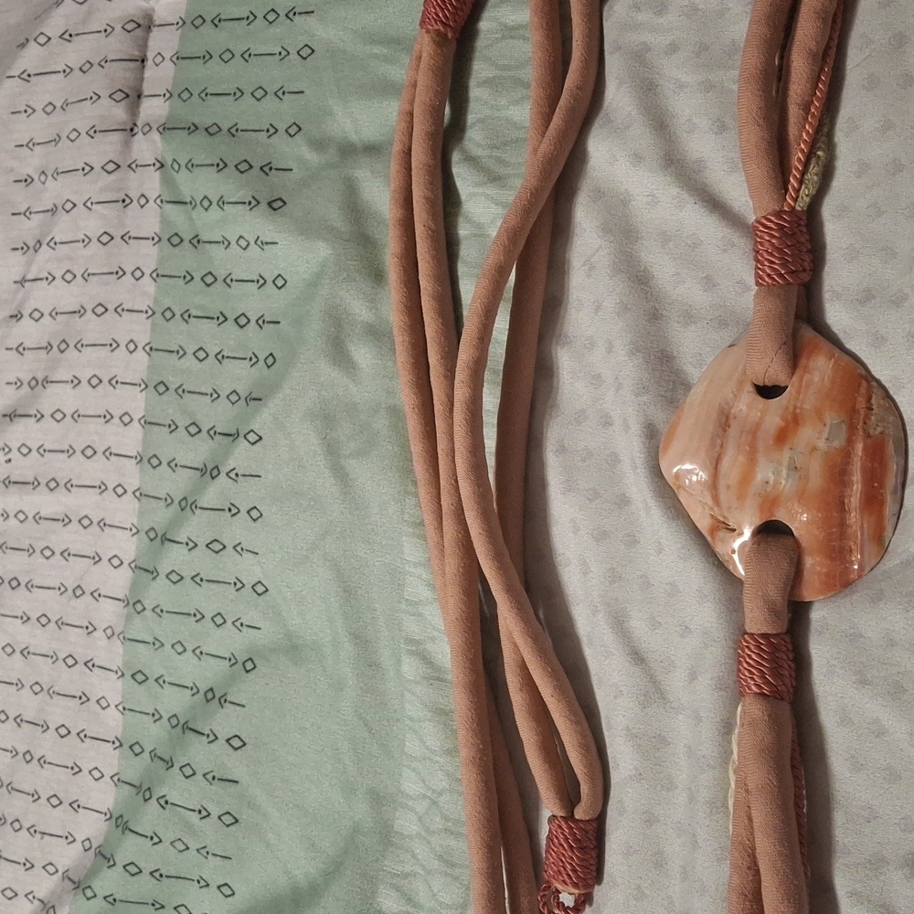 Salmon Belt with Shell Detail